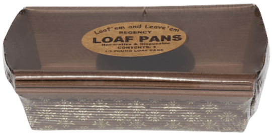 Regency Wraps Disposable Loaf Pan Set of 2 Half Pound Loaf Pans 080988111103 Baking Accessories CDA Gourmet Baking Bread 2