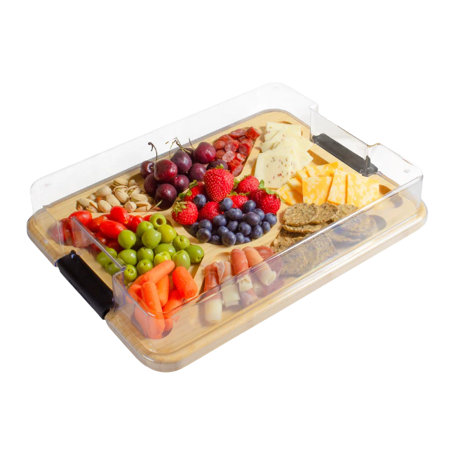 Flip Serve & Store Rectangular Charcuterie Board with Lid