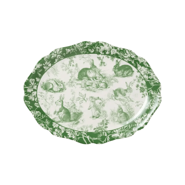 Certified International Le Jardin Oval Rabbit Platter 730384380671 Ceramic Tableware CDA Gourmet Certified International Le Jardin 1