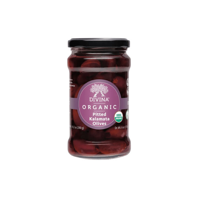 Divina Organic Pitted Kalamata Olives 631723202916 Gourmet Foods CDA Gourmet Kalamata Olive 1