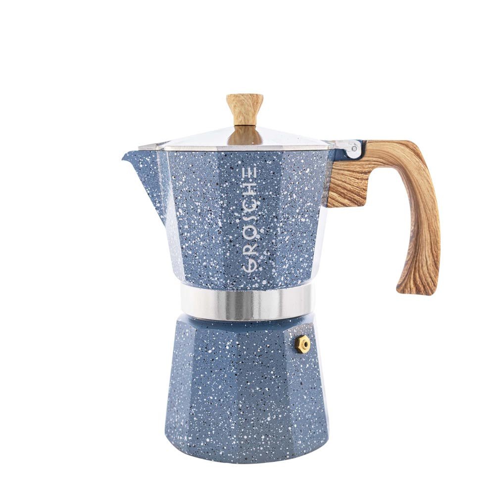 Grosche Milano Stone Stovetop Espresso Maker - Stone Indigo 6 Cup 627982004606 Coffee CDA Gourmet Espresso Maker Grosche 1