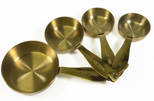 Kitchen Basics Measuring Cup 4 pc Set Gold 773463171951 Kitchen Tools & Utensils CDA Gourmet Gadgets and Utensils Gold 1
