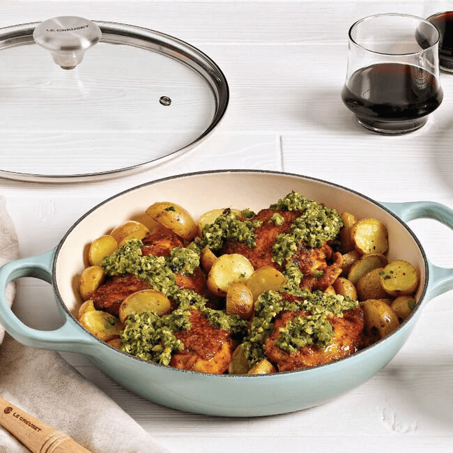 Le Creuset Enameled Cast Iron Signature Round Braiser with Glass Lid 2.25 Qt. 11191 Le Creuset CDA Gourmet Artichaut Braiser 14