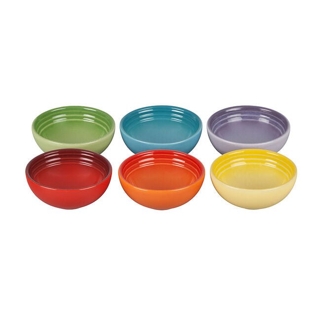Le Creuset Pinch Bowl, Set of 6 - Multi color (Cerise, Flame, Soleile, Palm, Caribbean & Provence) 843251101641 Le Creuset CDA Gourmet Le Creuset Pinch Bowl 1