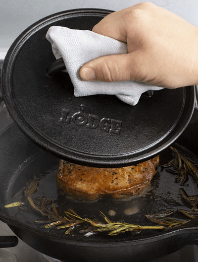 Lodge Seasoned Cast Iron Round Grill Press 075536336015 Cookware CDA Gourmet Cookware Flat 2