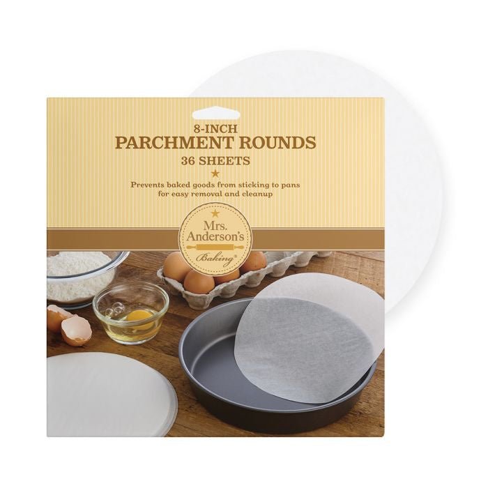 Mrs. Anderson’s Baking Bleached Cake Round Parchment Paper 8" 781723220929 Baking Accessories CDA Gourmet Bleached cake 1