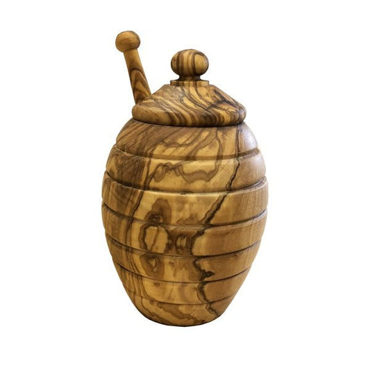 Naturally Med Olive Wood Honey Pot with Dipper 11025 Olive Wood CDA Gourmet Dipper Gadgets and Utensils 1