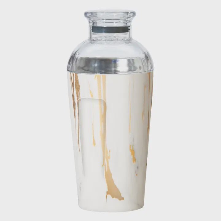 Oggi Groove Double Wall Cocktail Shaker (17 oz) Marble 764271740514 Barware CDA Gourmet barware Cocktail 1
