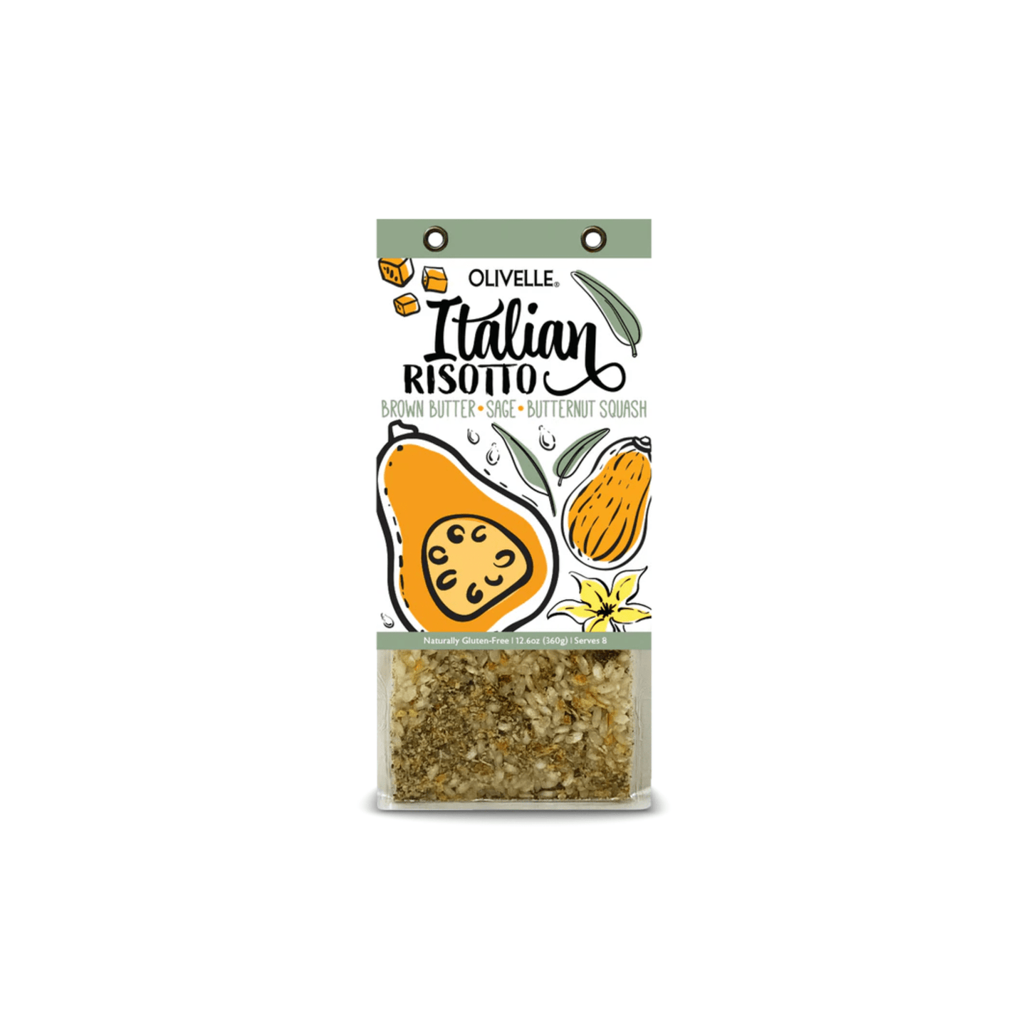 Olivelle Brown Butter Sage Butternut Squash Risotto 859402007977 Olivelle Not O and V CDA Gourmet Brown Butter Butternut Squash 1