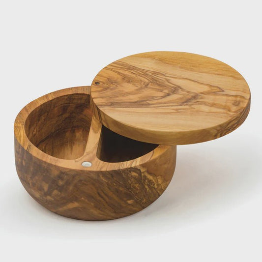 RSVP Olive Wood Salt Box 053796405283 Kitchen Accessories CDA Gourmet Gadgets and Utensils Grinders and Mills 1
