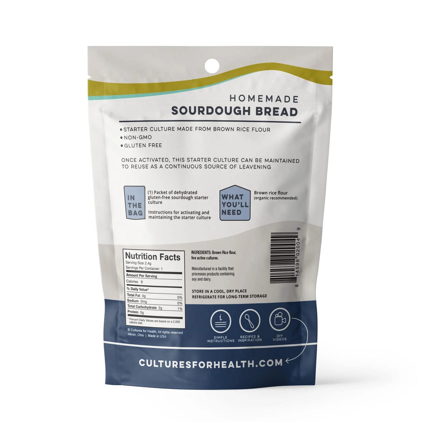 Cultures for Health Gluten-Free Sourdough Starter Culture 814598020049 Gourmet Foods CDA Gourmet Baking Bread 2