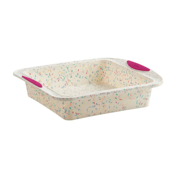 Trudeau Structure Silicone Confetti Fuchsia Square Cake Pan 063562661485 Bakeware CDA Gourmet bakeware cake 1