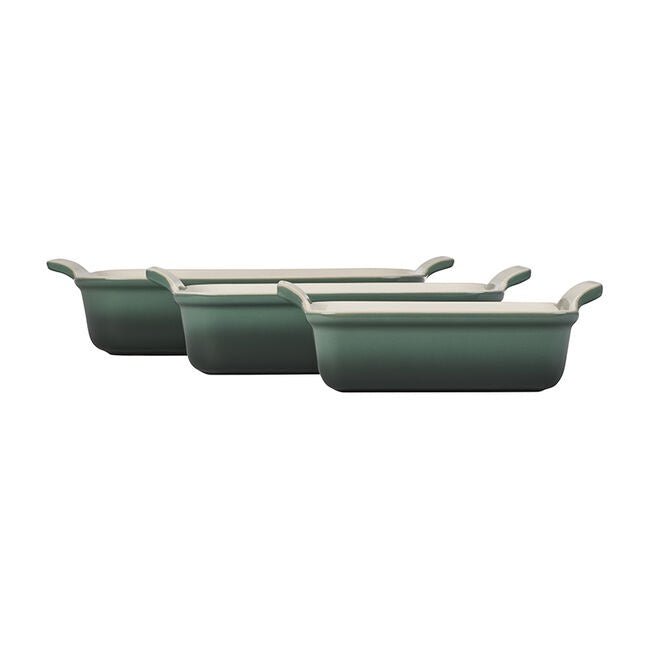 Le Creuset Heritage 3 Piece Rectangular Baking Dish Set 843251175437 Bakeware CDA Gourmet bakeware Le Creuset 1