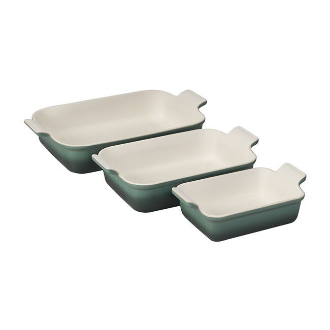 Le Creuset Heritage 3 Piece Rectangular Baking Dish Set 843251175437 Bakeware CDA Gourmet bakeware Le Creuset 4