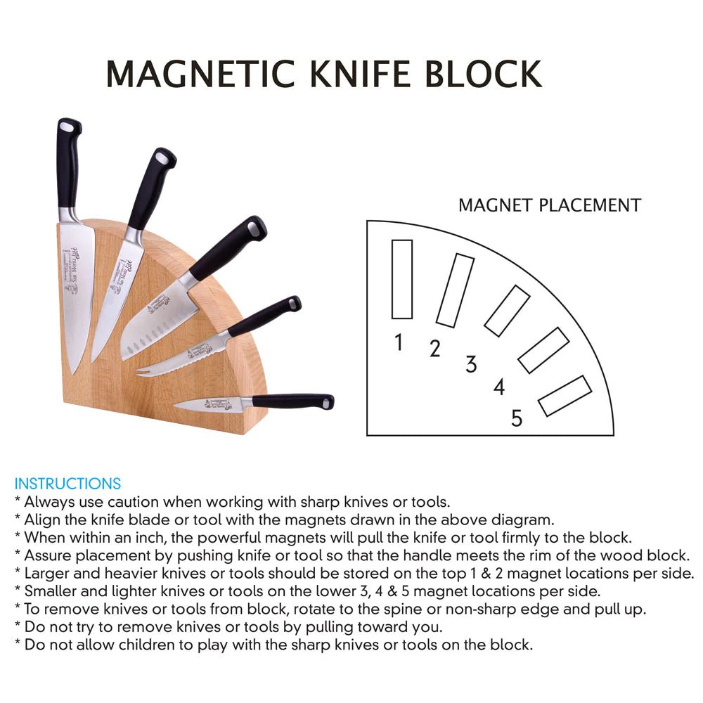 Messermeister Acacia Magnetic Knife Block 098872652106 Cutlery CDA Gourmet Acacia knife block 4