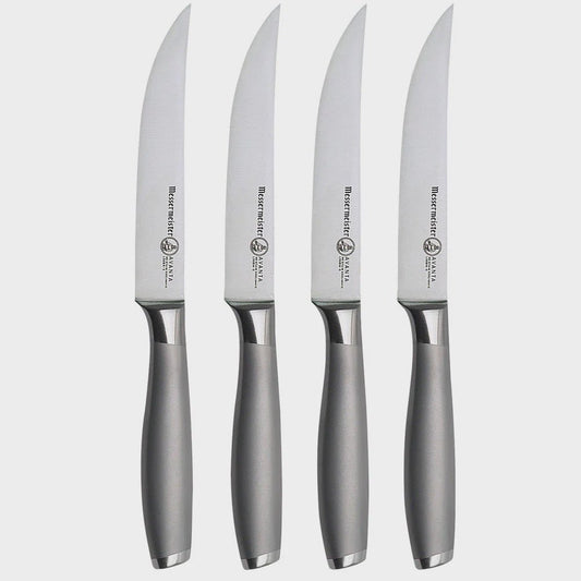 Messermeister Avanta Stainless 4 Piece Fine Edge Steak Knife Set 098872968450 Cutlery CDA Gourmet knife messermeister 1