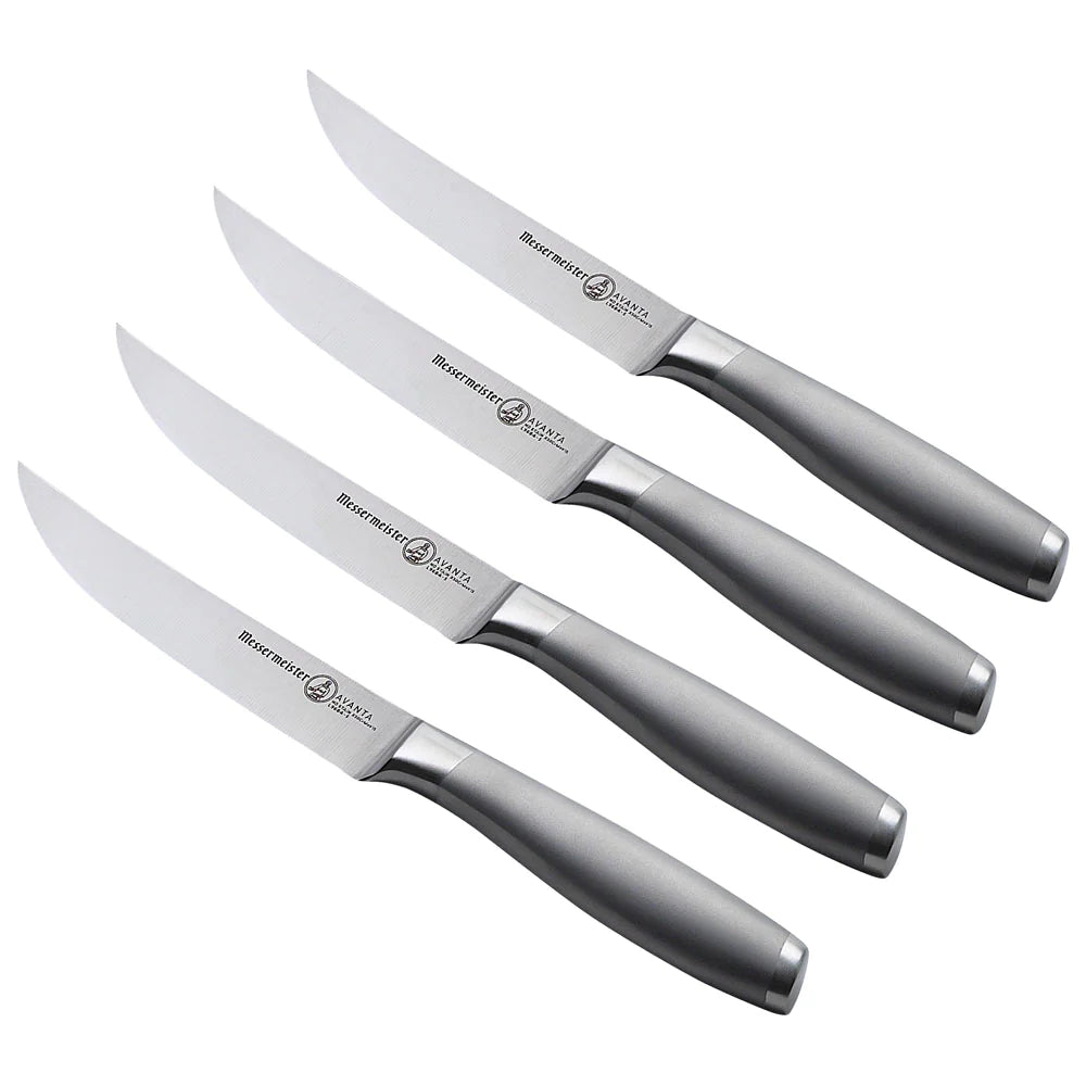 Messermeister Avanta Stainless 4 Piece Fine Edge Steak Knife Set 098872968450 Cutlery CDA Gourmet knife messermeister 2