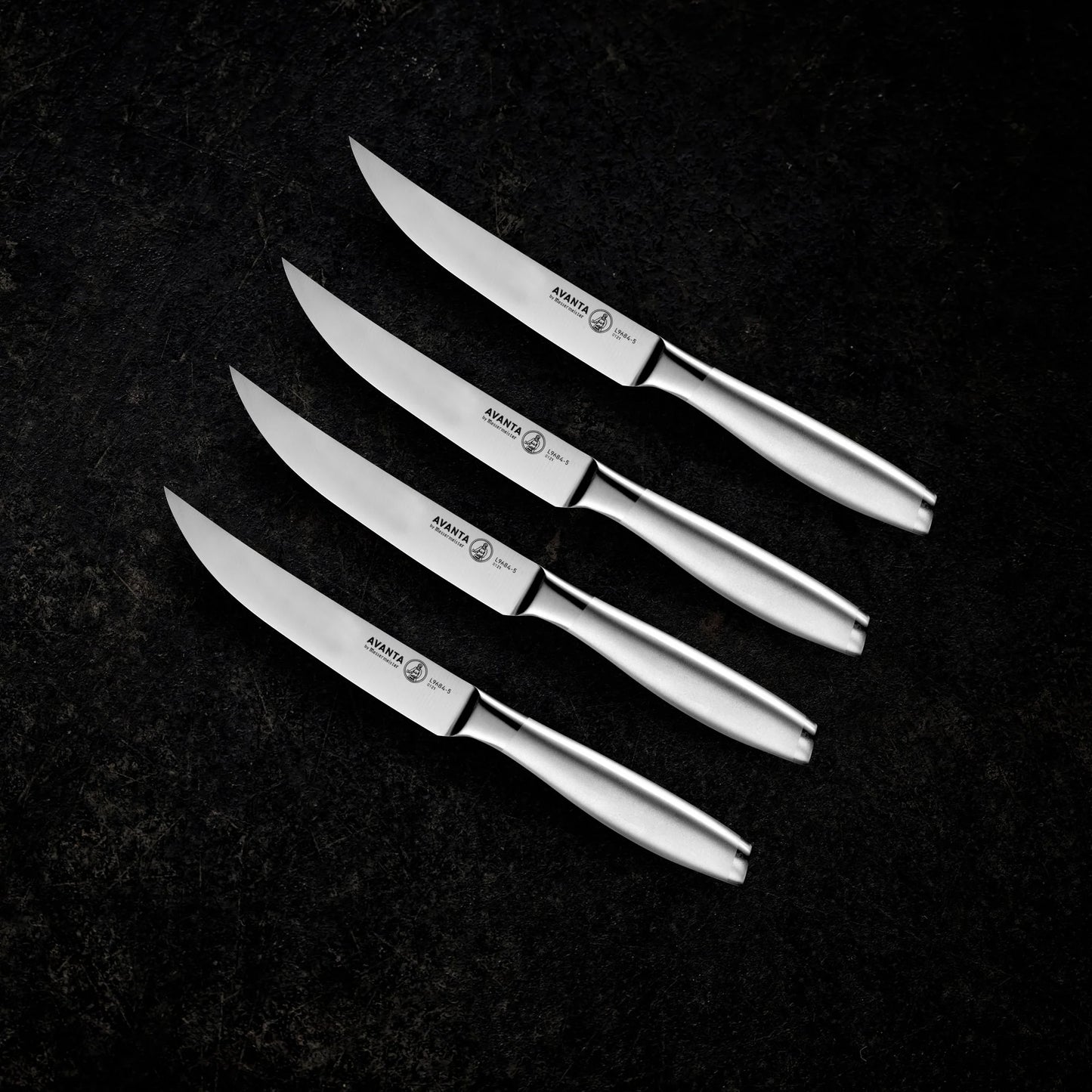 Messermeister Avanta Stainless 4 Piece Fine Edge Steak Knife Set 098872968450 Cutlery CDA Gourmet knife messermeister 4