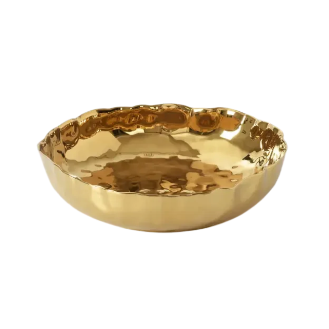 Mascali D' Oro Gold Extra Large Shallow Bowl