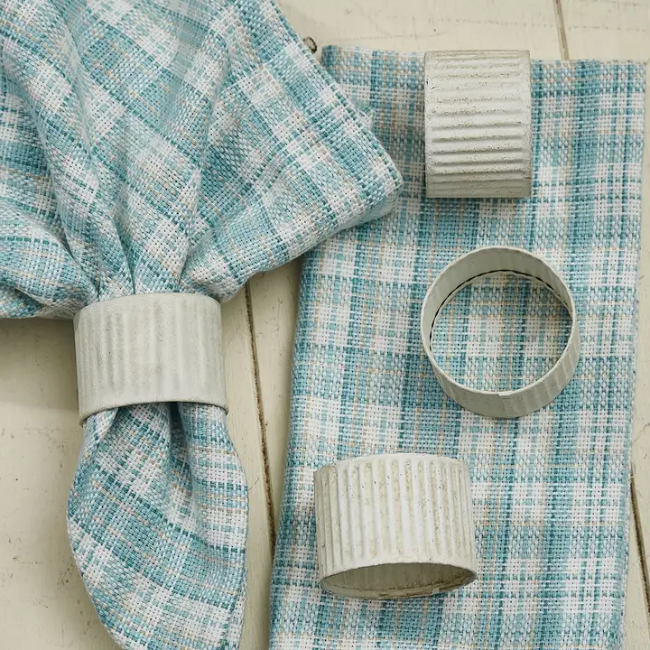 Crimped Napkin Ring - Cream