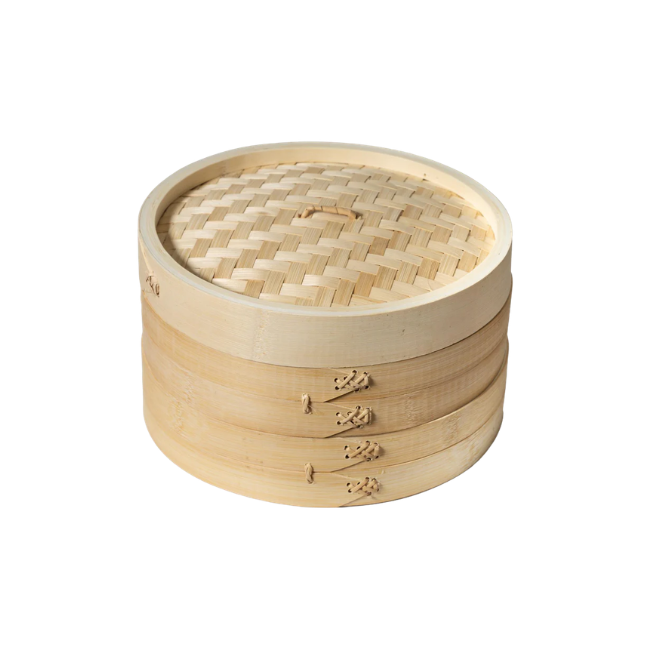 Bamboo Steamer Baskets - 2 Tier - 10 Inch