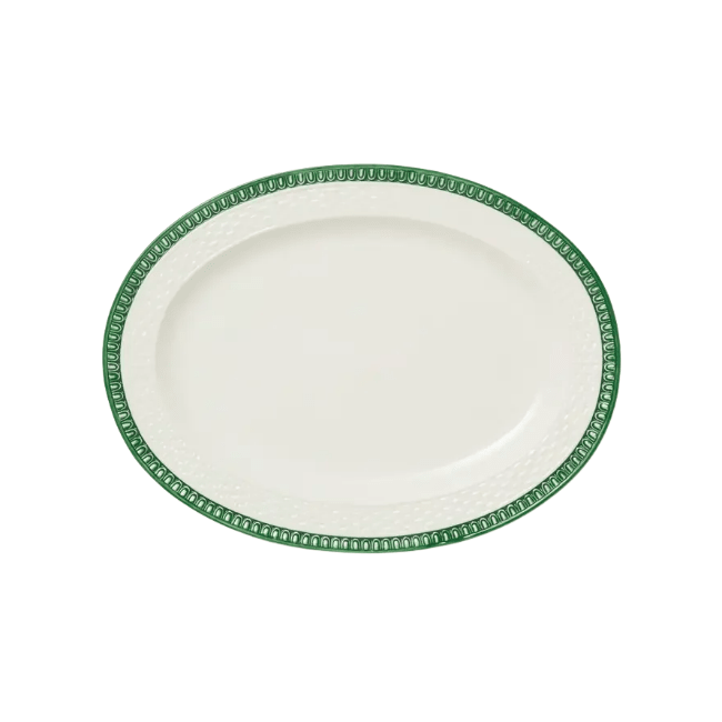 Certified International Le Jardin Embossed Rattan Oval Platter 730384380688 Ceramic Tableware CDA Gourmet Certified International Embossed 1
