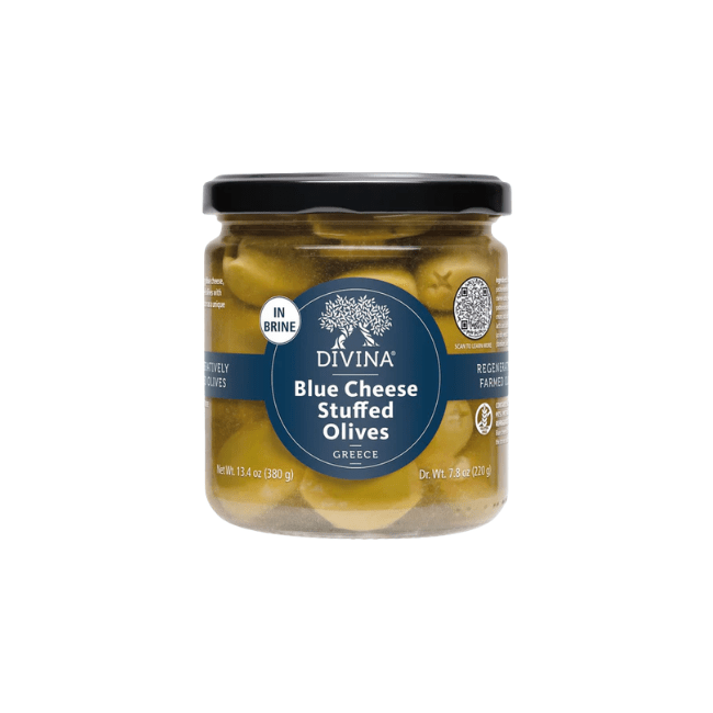 Divina Blue Cheese Stuffed Olives 631723200455 Gourmet Foods CDA Gourmet Blue Cheese 1