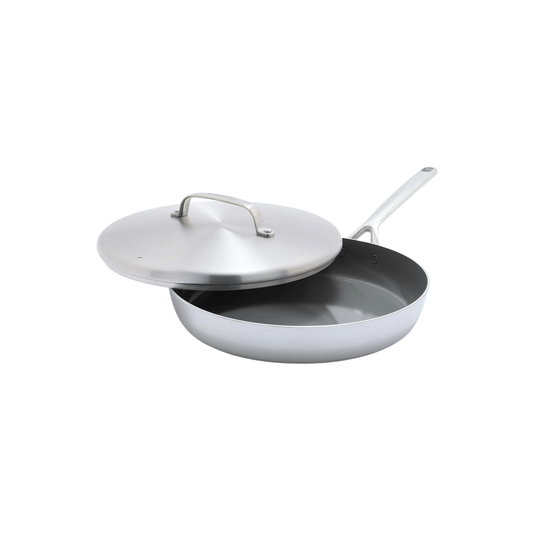 Greenpan GP5 Ceramic Non Stick Stainless Steel Frypan with Lid - 12 inch 885837038033 Cookware CDA Gourmet Ceramic Cookware 1