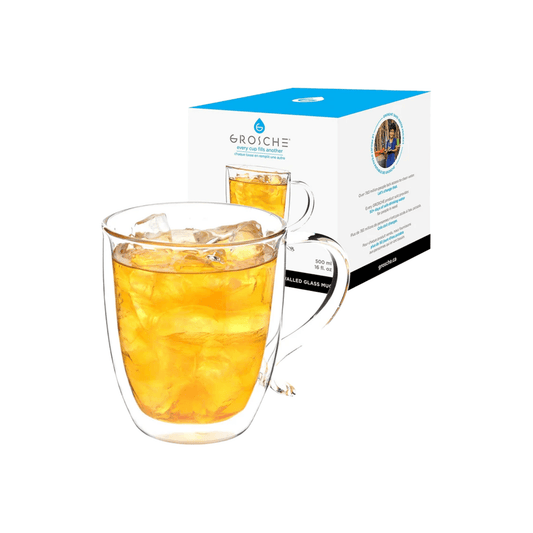 Grosche Cyprus Mug - Double Wall Glass - 16 oz 721762492253 Coffee CDA Gourmet Cyprus double walled 1