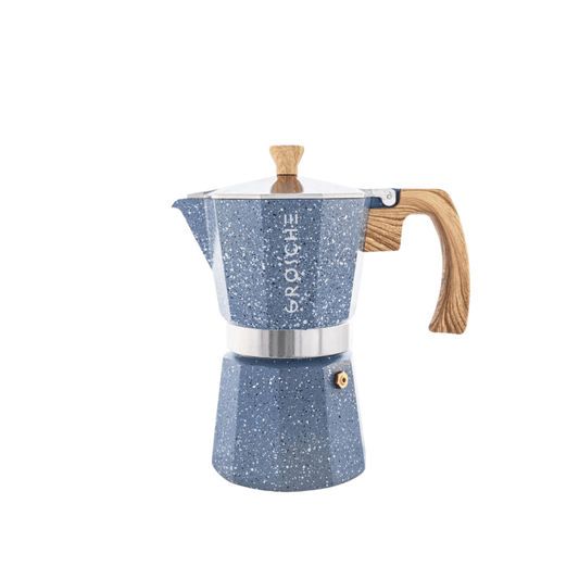 Grosche Milano Stone Stovetop Espresso Maker - Moka Pot - 6 Cup - Indigo Blue 627982004606 Coffee CDA Gourmet Espresso Espresso Maker 1