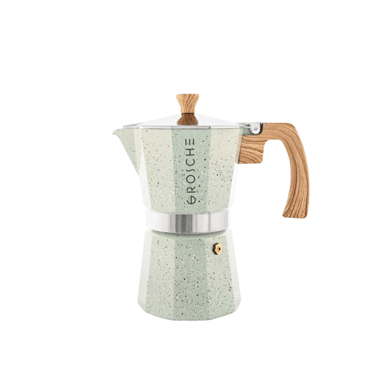 Grosche Milano Stone Stovetop Espresso Maker - Moka Pot - 6 Cup - Mint Green 627982004682 Coffee CDA Gourmet Espresso Grosche 1