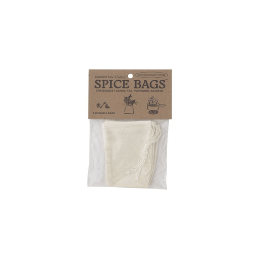 Harold Import Natural Cotton Spice Bags - Set of 4 080988120044 Kitchen Tools & Utensils CDA Gourmet bag Cotton 1