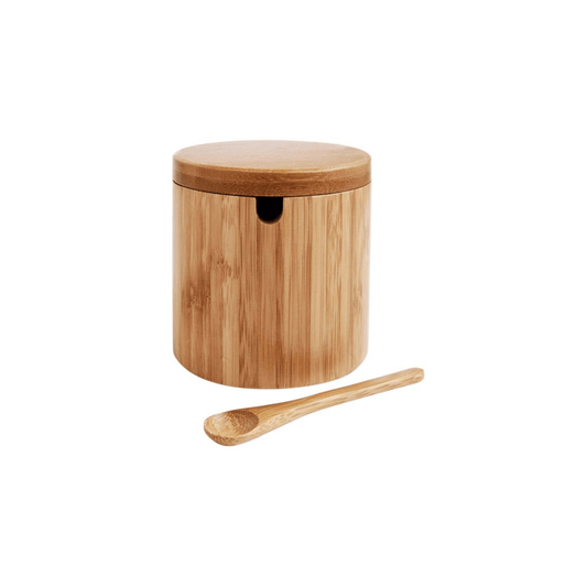 Harold Import Salt Box With Lid and Spoon - 7 oz 781723971340 Spices CDA Gourmet Bamboo Gadgets and Utensils 1