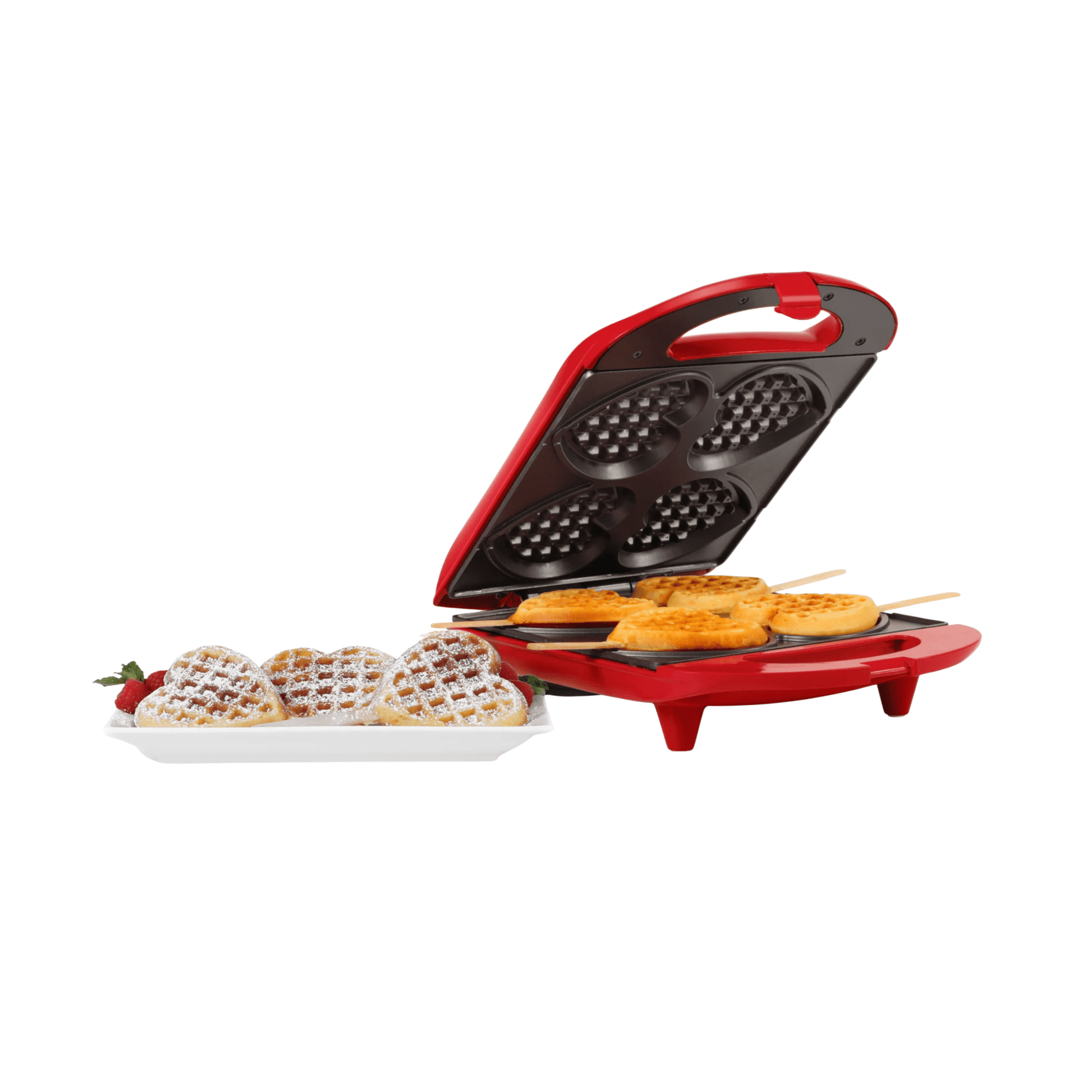 Holstein 4 Section Heart Shaped Waffle Maker 813966022715 Electrics CDA Gourmet Heart Holstein 1