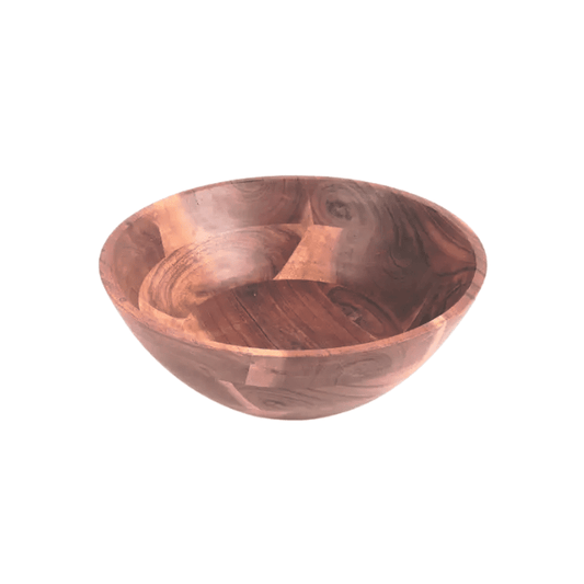 India Handicrafts Acacia Wooden Bowl - 12 Inch 711734716982 Serving Items CDA Gourmet Acacia Bowl 1