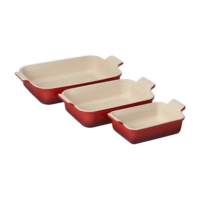 Le Creuset Heritage Rectangular Baking Dish Set - 3 Piece 843251175420 Cookware CDA Gourmet bakeware Baking 1