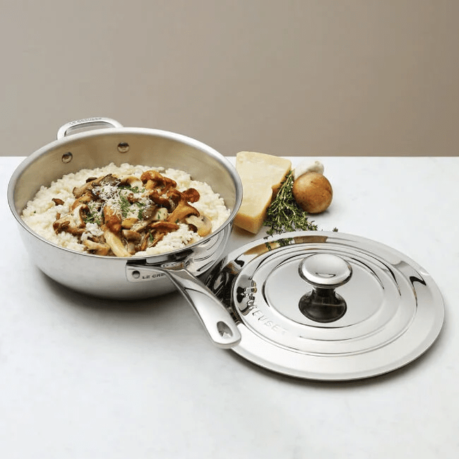 Le Creuset Signature Stainless Steel Saucier Pan - 3.5 Qt 630870131384 Le Creuset CDA Gourmet Le Creuset Saucier Pan 2