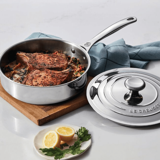 Le Creuset Signature Stainless Steel Saute Pan - 3QT 630870131490 Cookware CDA Gourmet Cookware Le Creuset 2