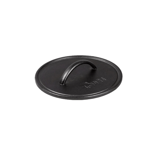Lodge Seasoned Cast Iron Round Grill Press 075536336015 Cookware CDA Gourmet Cookware Flat 1