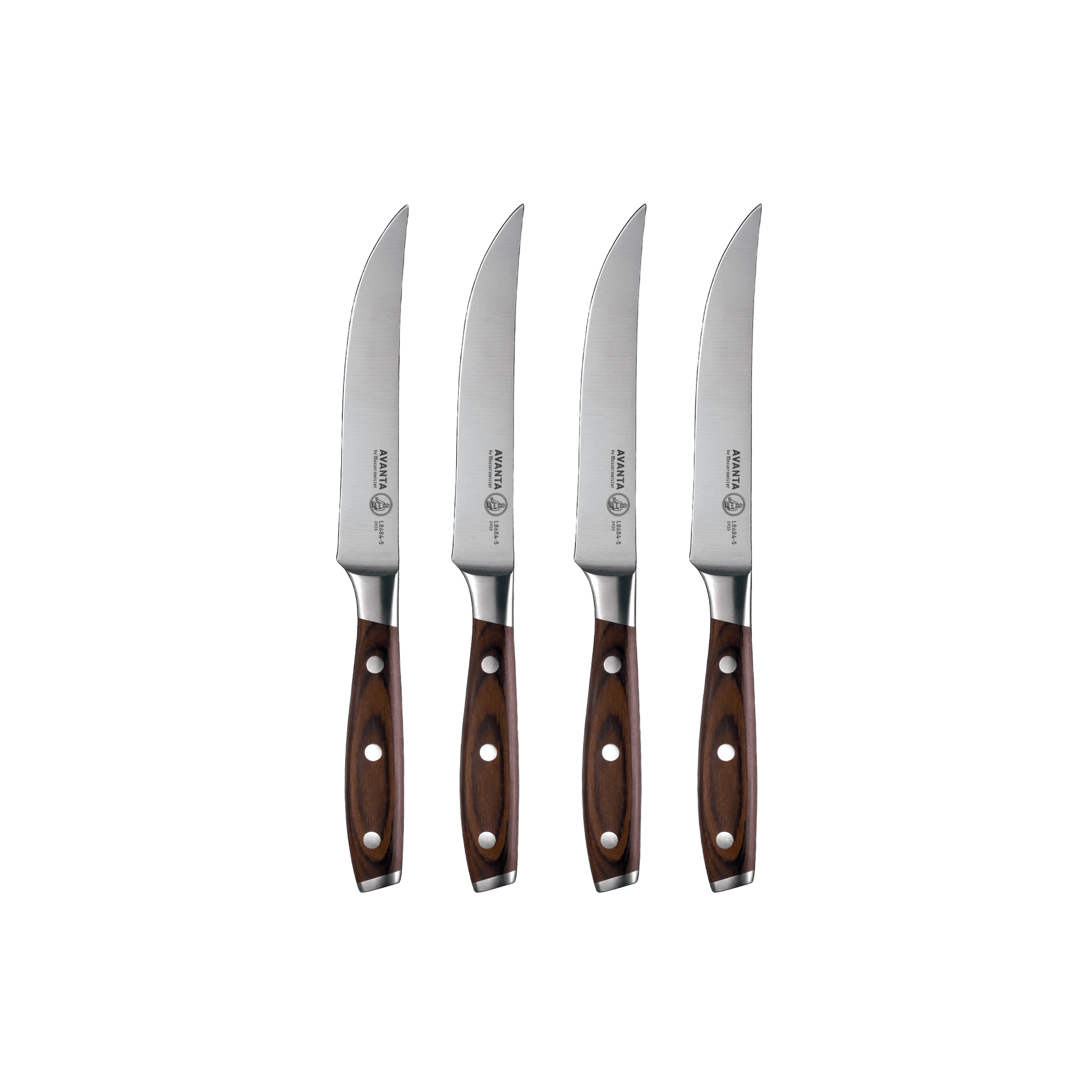 Messermeister Avanta 4 Piece Pakkawood Fine Edge Steak Knife Set 098872868453 Cutlery CDA Gourmet knife messermeister 1