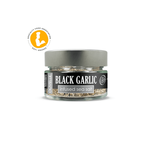 Olivelle Black Garlic Infused Sea Salt 859402007304 Olivelle Not O and V CDA Gourmet Blend Dried 1