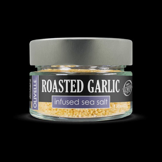 Olivelle Roasted Garlic Infused Sea Salt 859319002164 Olivelle CDA Gourmet Garlic Infused 1