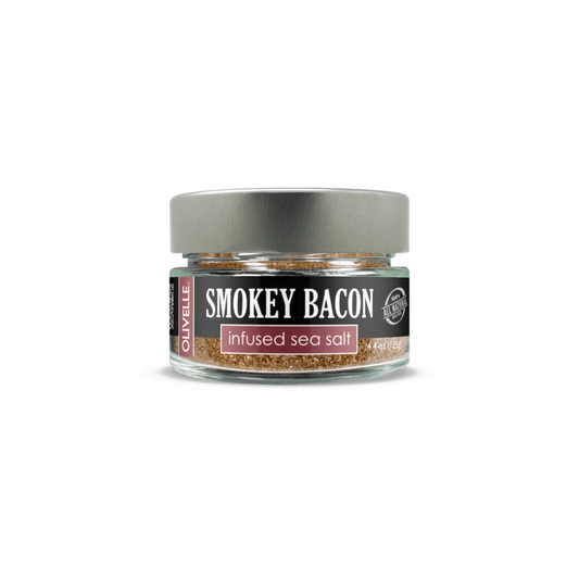 Olivelle Smokey Bacon Infused Sea Salt 850815004225 Olivelle Not O and V CDA Gourmet Blend Dried 1