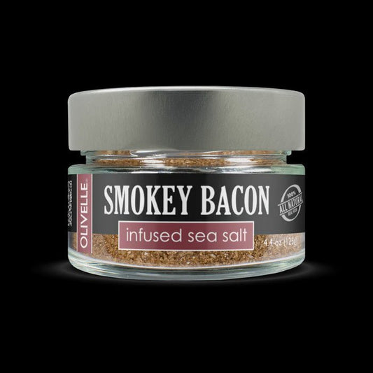 Olivelle Smokey Bacon Infused Sea Salt 850815004225 Olivelle CDA Gourmet Bacon Infused 1