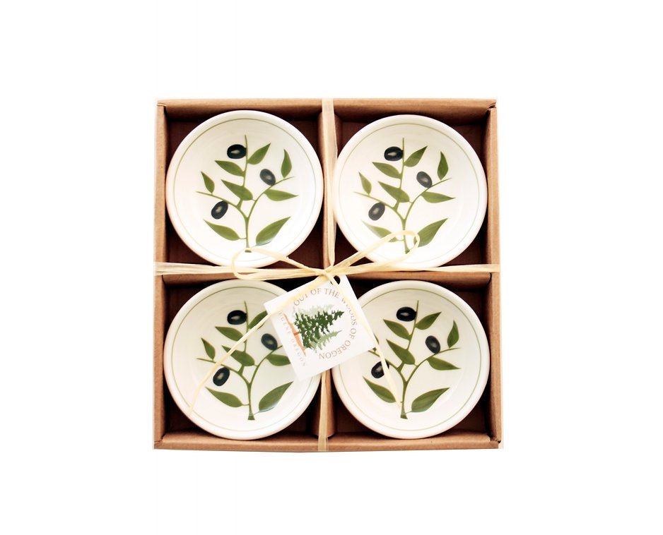 Out of the Woods of Oregon Olive Branch Olive Oil Bowls - Set of 4 794217300496 CDA Gourmet 1