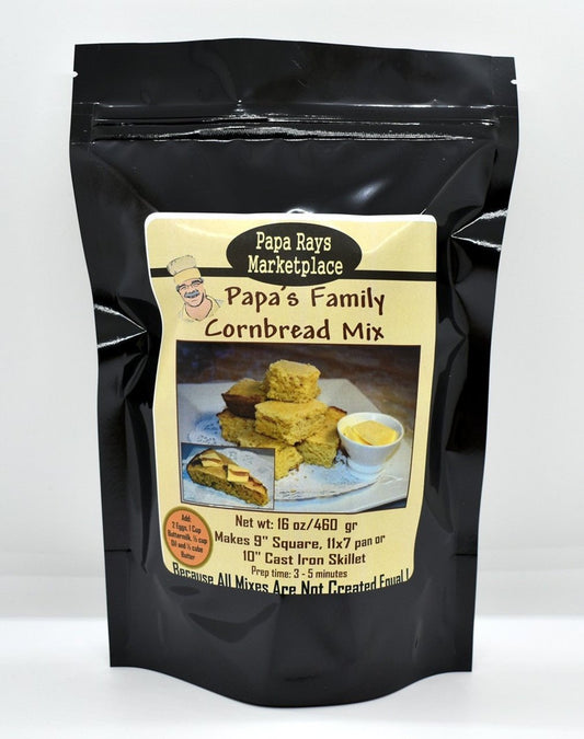 Papa Ray’s Papa’s Family Cornbread Mix 813885007947 Gourmet Foods CDA Gourmet Cornbread Family 1