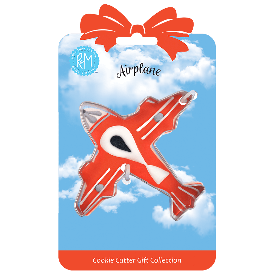 R & M Airplane Cookie Cutter 4" Carded 071581080323 Cookie Cutters CDA Gourmet Carded cookie 1