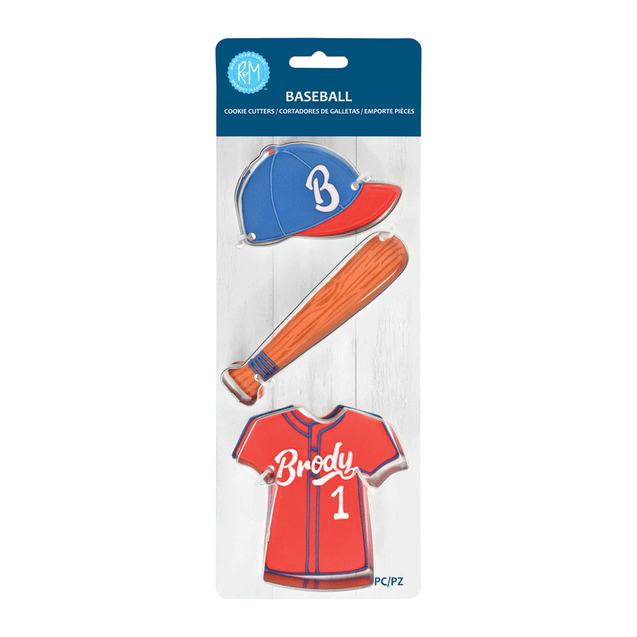 R & M Baseball 3 pc Cookie Cutter Set 768545051887 Cookie Cutters CDA Gourmet Baseball cookie 1