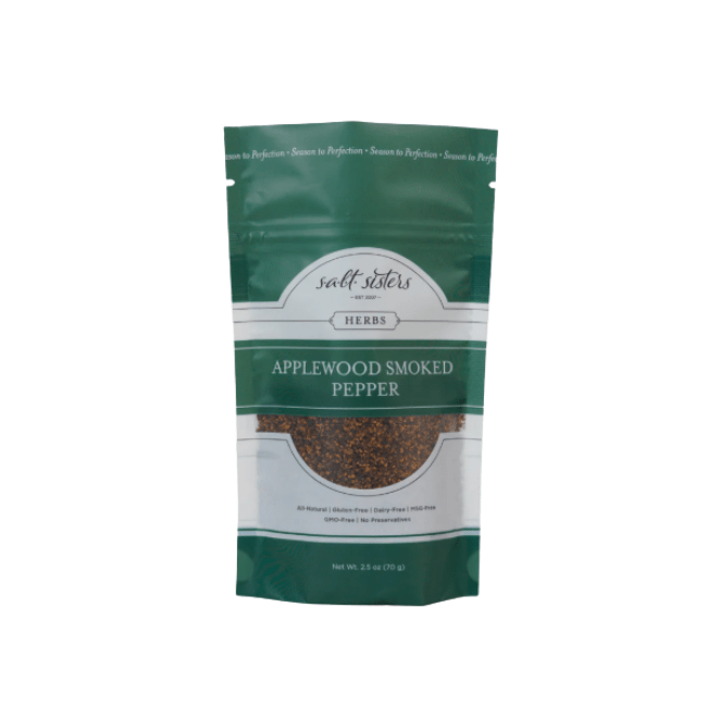 Salt Sisters Applewood Smoked Pepper 819876010002 Spices CDA Gourmet Applewood Cracked Peppercorn 1