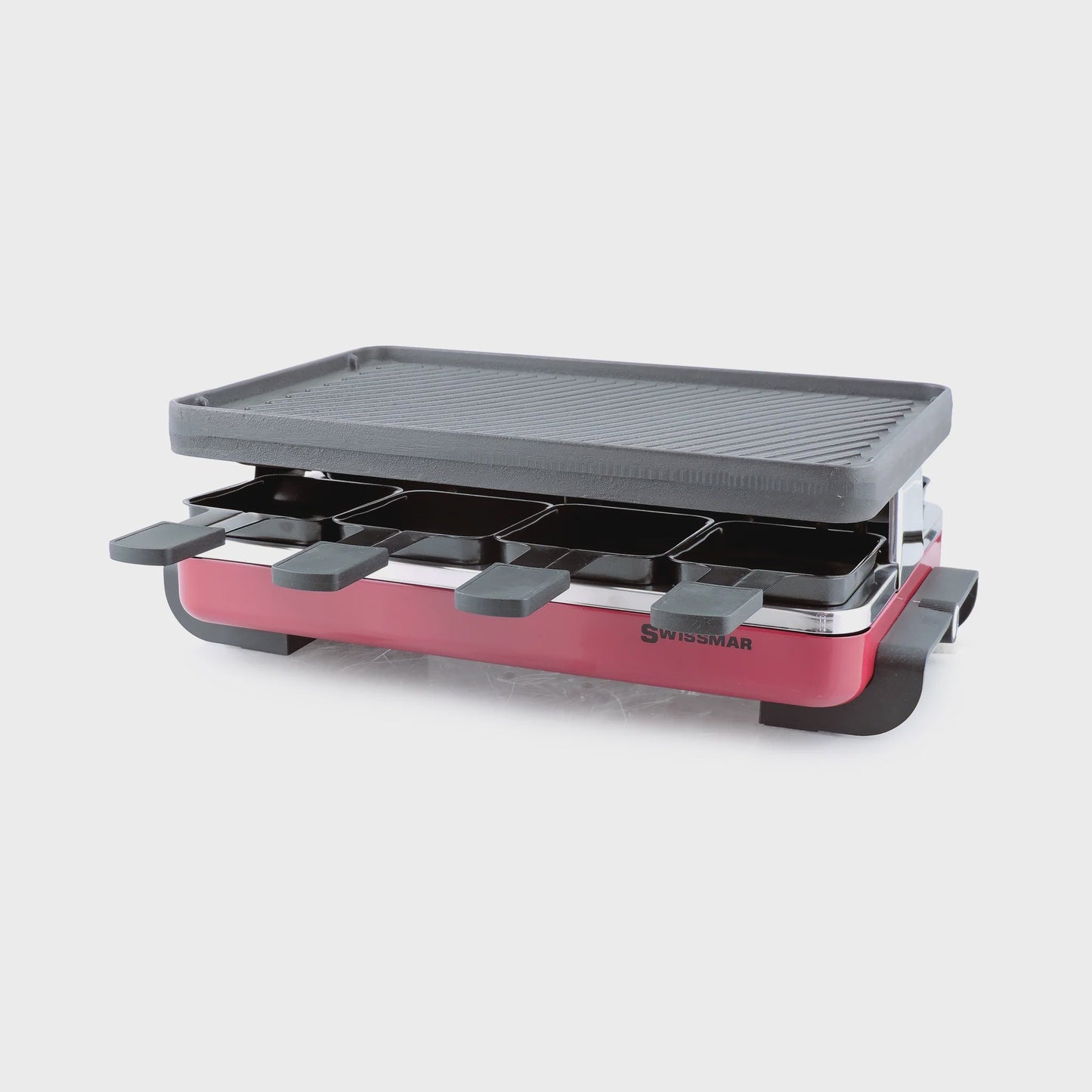 Swissmar Classic Red Raclette Grill with Cast Iron Top 056975019646 Cookware CDA Gourmet cast iron Cast Iron Top 1